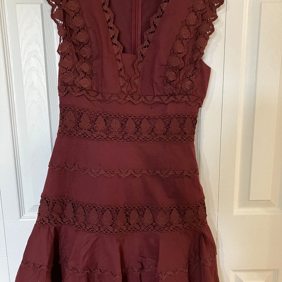 2.7 August Apparel Mini Dress - Burgundy - Picture 2 of 7